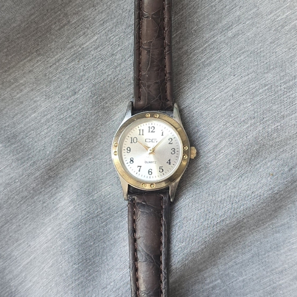CG Quartz Two-Tone Watch w/ Brown Strap – New Battery